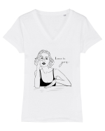 love is you Tricou mânecă scurtă guler V Damă Evoker