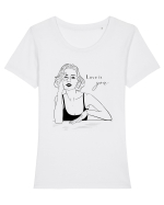 love is you Tricou mânecă scurtă guler larg fitted Damă Expresser