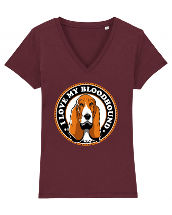 I Love My Bloodhound Burgundy