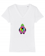 cmyk bird Tricou mânecă scurtă guler V Damă Evoker