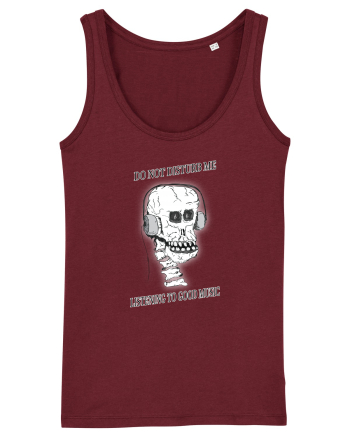 skull listening music Burgundy