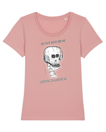 skull listening music Canyon Pink