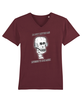 skull listening music Burgundy
