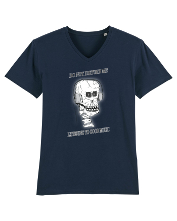 skull listening music French Navy