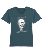 skull listening music Tricou mânecă scurtă guler V Bărbat Presenter