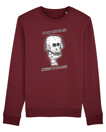 skull listening music Burgundy