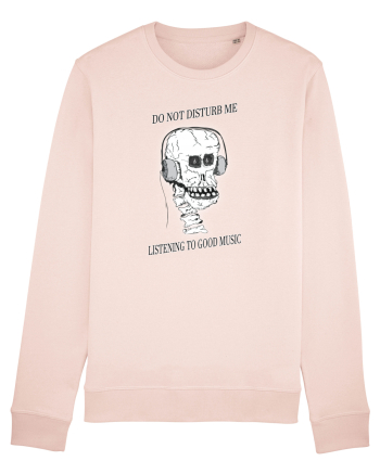 skull listening music Candy Pink