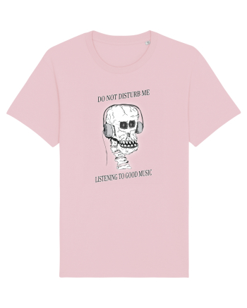 skull listening music Cotton Pink