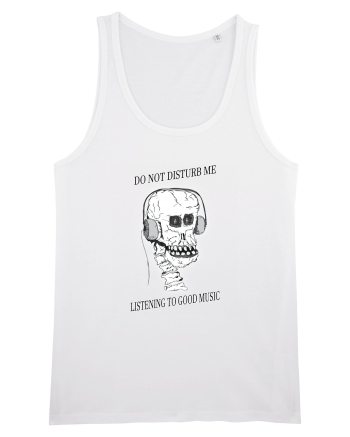 skull listening music White