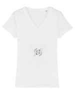 face figure Tricou mânecă scurtă guler V Damă Evoker