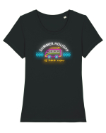 Vacanța e aici Tricou mânecă scurtă guler larg fitted Damă Expresser
