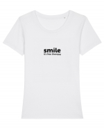 Smile. It's Free Therapy Tricou mânecă scurtă guler larg fitted Damă Expresser