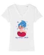 Varsator Aquarius Tricou mânecă scurtă guler V Damă Evoker