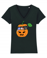 Cute halloween cats Tricou mânecă scurtă guler V Damă Evoker