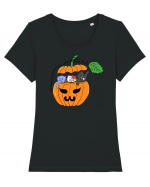 Cute halloween cats Tricou mânecă scurtă guler larg fitted Damă Expresser