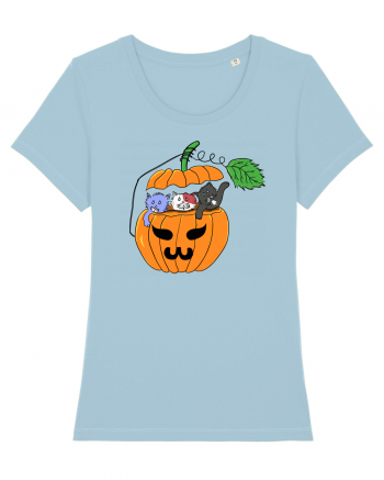 Cute halloween cats Sky Blue