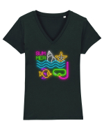Relaxare de vacanță Tricou mânecă scurtă guler V Damă Evoker