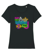 Relaxare de vacanță Tricou mânecă scurtă guler larg fitted Damă Expresser