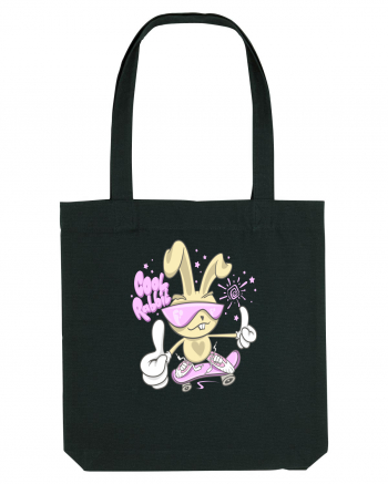 Cool Rabbit On Skateboard Black
