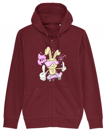 Cool Rabbit On Skateboard Burgundy