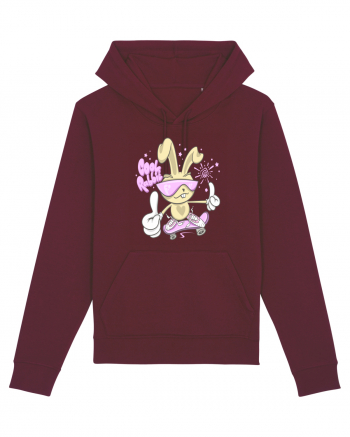 Cool Rabbit On Skateboard Burgundy