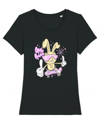 Cool Rabbit On Skateboard Black