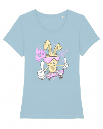 Cool Rabbit On Skateboard Sky Blue