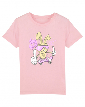 Cool Rabbit On Skateboard Cotton Pink