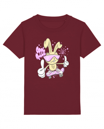 Cool Rabbit On Skateboard Burgundy