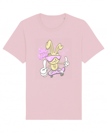 Cool Rabbit On Skateboard Cotton Pink