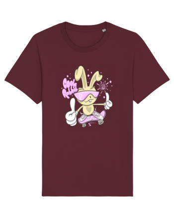 Cool Rabbit On Skateboard Burgundy