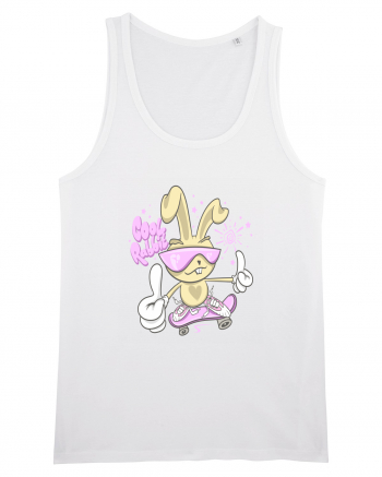 Cool Rabbit On Skateboard White