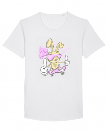 Cool Rabbit On Skateboard White