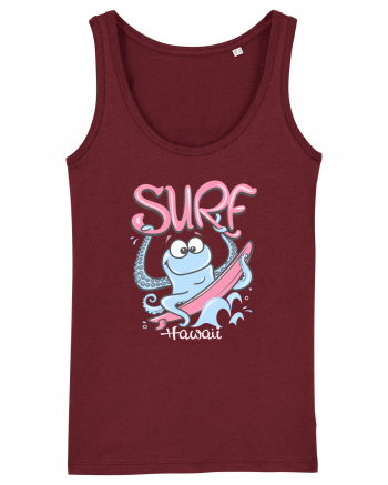 Hawaii Funny Octopus Surf Burgundy