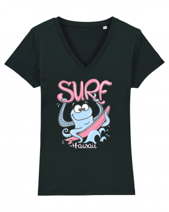 Hawaii Funny Octopus Surf Black