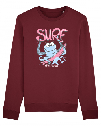 Hawaii Funny Octopus Surf Burgundy