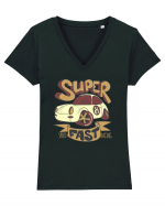 Retro 8 Car Superfast Tricou mânecă scurtă guler V Damă Evoker