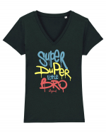 Super Duper Little Bro Tricou mânecă scurtă guler V Damă Evoker