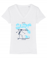 Surf Zone Catch The Wave Tricou mânecă scurtă guler V Damă Evoker