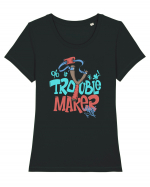 Trouble Maker Tricou mânecă scurtă guler larg fitted Damă Expresser