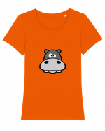 Hippo Tricou mânecă scurtă guler larg fitted Damă Expresser