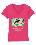 My dog is my best friend 5 Tricou mânecă scurtă guler V Damă Evoker