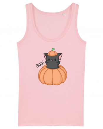 Scary cute black cat Cotton Pink