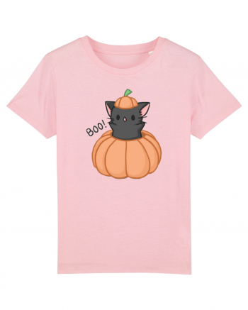 Scary cute black cat Cotton Pink