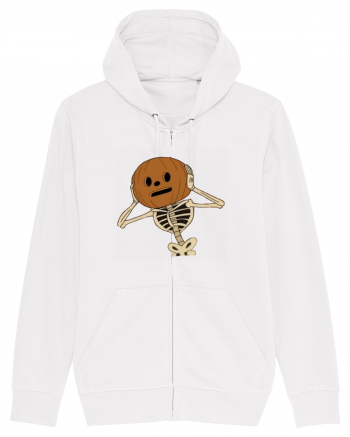 Happy Halloween Skeleton Head White