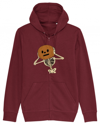 Happy Halloween Skeleton Head Burgundy