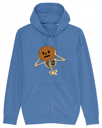 Happy Halloween Skeleton Head Bright Blue