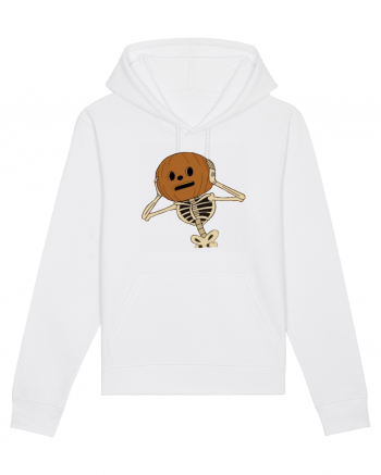 Happy Halloween Skeleton Head White