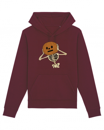 Happy Halloween Skeleton Head Burgundy