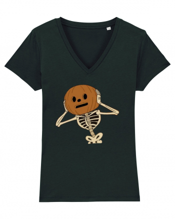 Happy Halloween Skeleton Head Black